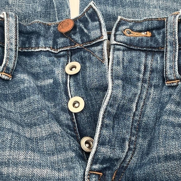 Madewell Cruiser Straight Leg Button Fly Distressed Jeans Size 26 Women's - Picture 6 of 8